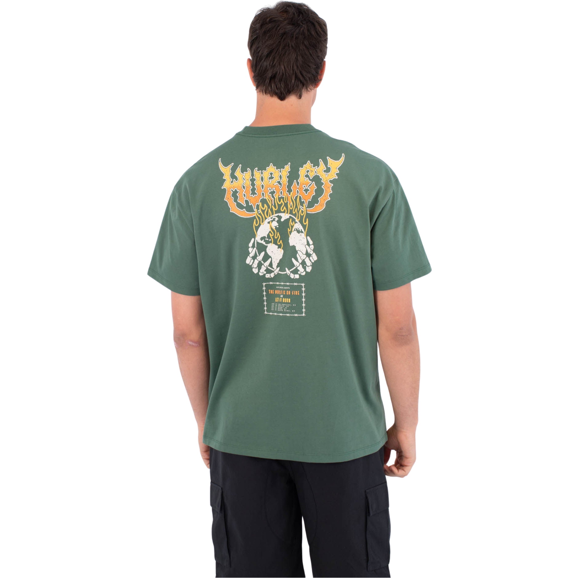 2026 Hurley Mens Fire T-Shirt HSP26MMTS09554310 - Jungle